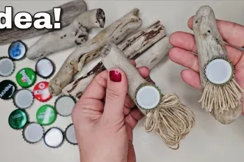 درب بطری شیشه ای + شاخه های درخت = ایده شگفت انگیز بازیافت تابستانی!