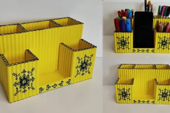 ساخت جا خودکاری رومیزی و پایه تلفن با لوله های کاغذی / کاردستی های کاغذی DIY‏!