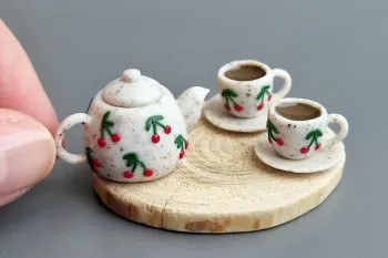 طرز ساخت ست قهوه مینیاتوری با خاک رس پلیمری!