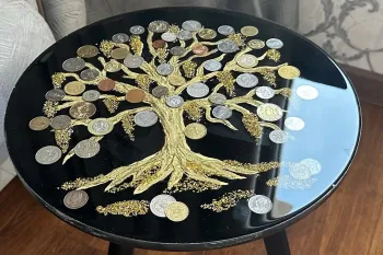 میز درخت پول شگفت انگیز / هنر رزین برای انرژی مثبت!