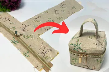 با استفاده از فقط یک تکه پارچه دور ریختنی، به راحتی دو وسیله زیبا دوختم!
