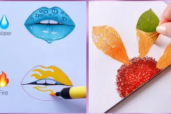 ۱۴ ترفند هنری خلاقانه آسان برای وقتی که حوصله تان سر رفته | آموزش نقاشی برای مبتدیان