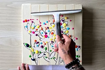 تکنیک آسان نقاشی اکریلیک / نحوه برش شابلون نوار چسب !
