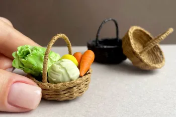 سبد مینیاتوری و سبزیجات خانگی | هویج، کاهو، کلم و لیموی کوچک درست کنید!