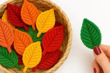 چگونه برای مبتدیان برگ را قلاب بافی کنیم/ این برگ قلاب بافی حسابی همه گیر شده است!