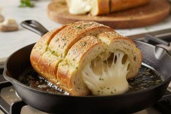 طرز تهیه نان سیر و پنیر مخلوط بدون فر؛ کش دار، طلایی و خوشمزه مثل رستوران!
