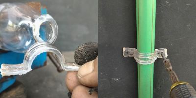 با بطری پلاستیکی،