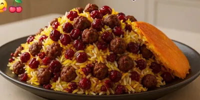 آلبالو پلو مجلسی با