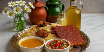 پلو گوشت همراه با