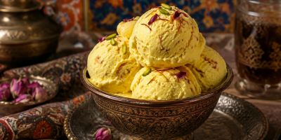 بستنی سنتی زعفرانی