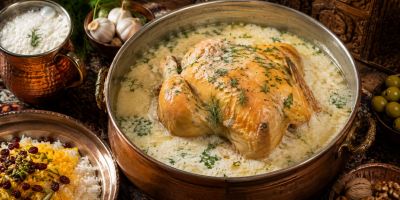 مرغ با دوغ ترش
