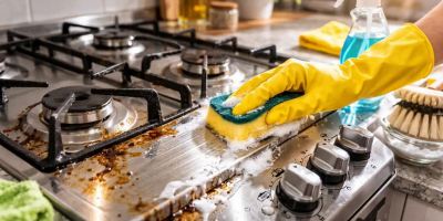 تمیز کردن گاز استیل