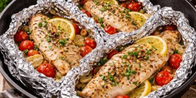 خوراک ماهی در فویل؛