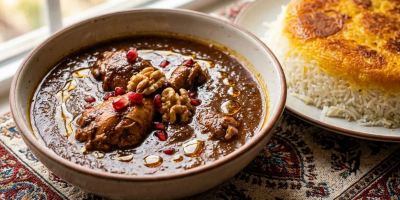 مرغ با سس انار و