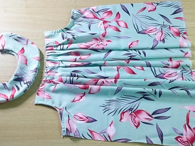 آموزش دوخت پیراهن چین دار برای بچه های 2-3 سال بدون نیاز به الگو