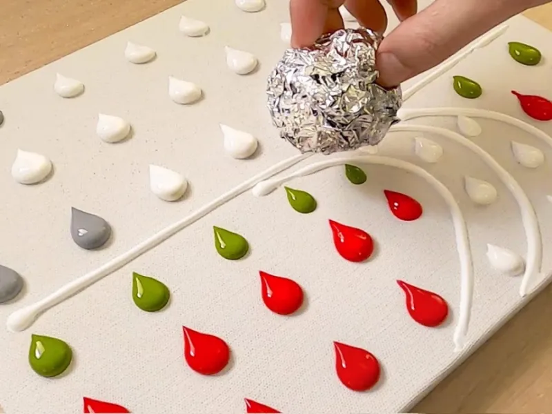 چگونه یک زوج را در حال راه رفتن در باران بکشیم / نقاشی اکریلیک قرمز