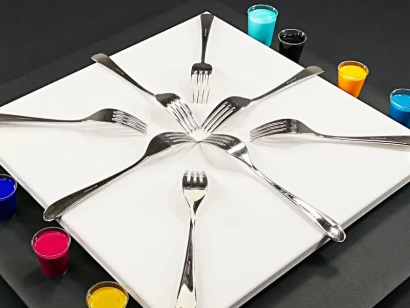 نقاشی با چنگال / خلق تابلوهای لوکس و فانتزی با رنگ و چنگال