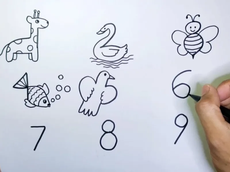 آموزش نقاشی حیوانات از روی اعداد