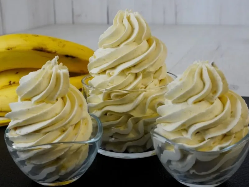 طرز تهیه خامه موز بدون شکر برای پر کردن و تزئین کیک