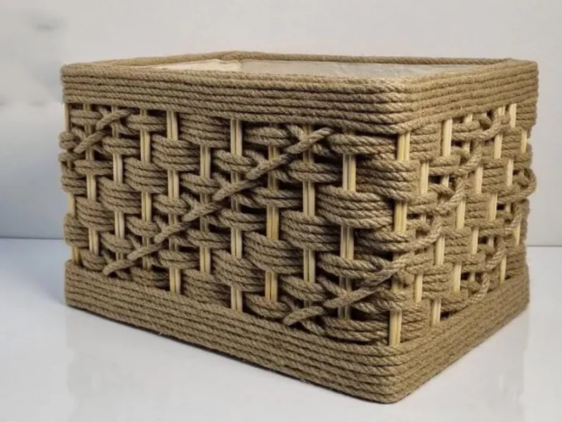 کارتن و سیخ چوبی در خانه دارید : آموزش ساخت سبدهای درب دار نظم دهنده