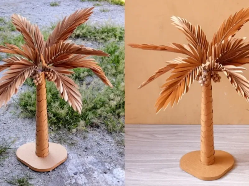 آموزش ساخت درخت نخل مقوایی برای دکور خانه و یا راهی برای کسب درآمد