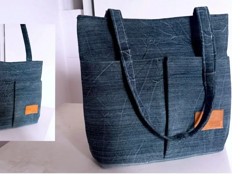 آموزش قدم به قدم دوخت کیف مد روز از شلوار جین قدیمی