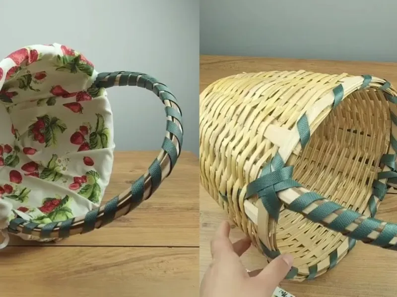 نحوه دوخت آستر به سبد حصیری / روشی ساده و آسان