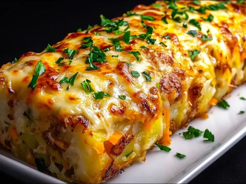 غذا با سیب زمینی و تخم مرغ / طرز تهیه رولت سیب زمینی با 3 عدد تخم مرغ