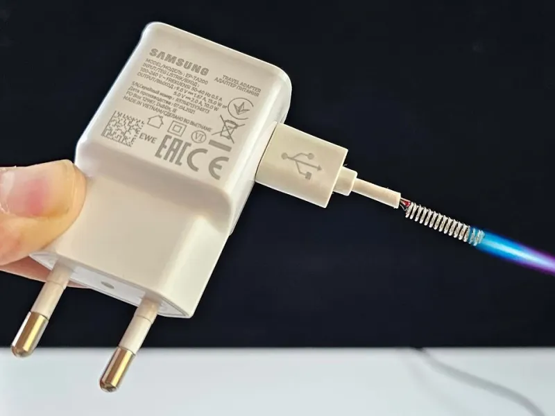 شارژر موبایل قدیمی و یک باتری / نحوه ساخت ابزار لحیم کاری با شارژر موبایل قدیمی