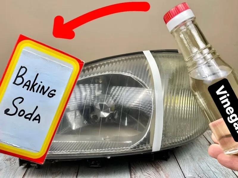 آموزش از بین بردن زردی و کدری چراغ خودرو با سرکه و جوش شیرین