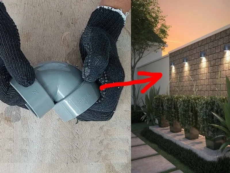 آموزش ساخت چراغ دیواری مدرن و شیک، فقط با چند تا زانویی لوله