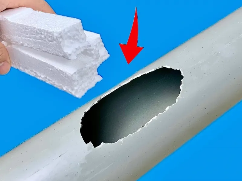 تعمیر لوله فاضلاب شکسته با یک تکه یونولیت