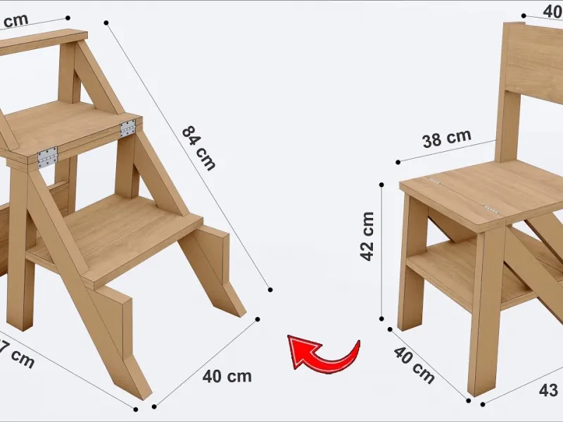 آموزش ساخت صندلی نردبانی تاشو: راه حلی هوشمندانه و کم هزینه