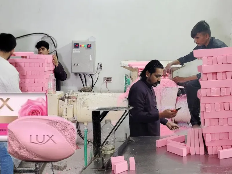 فرآیند تولید انبوه صابون لوکس در کارخانه