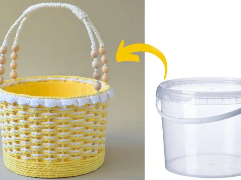 آموزش ساخت سبد نظم دهنده فانتزی از سبد ماست دور ریختنی