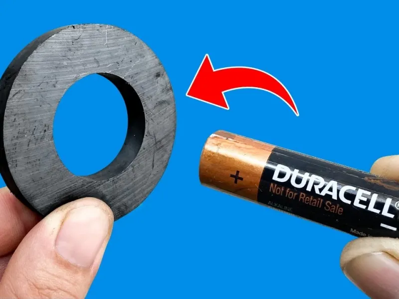 نحوه فول شارژ رایگان باتری قلمی با نمک و آهنربا در چند دقیقه