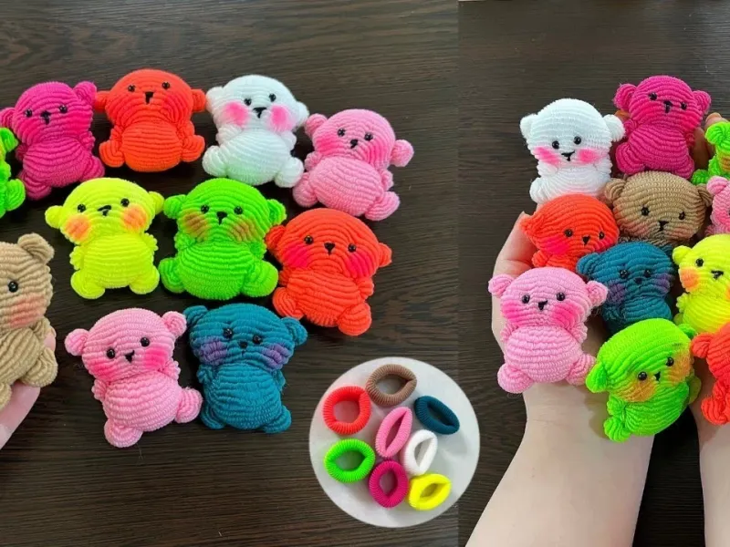 آموزش ساخت خرس عروسکی با کش مو (خیلی آسونه)