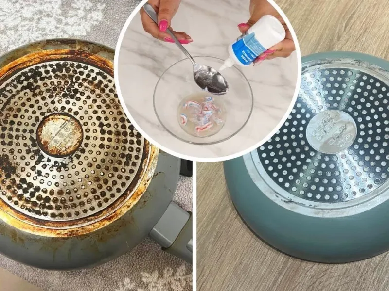 روشی ساده و ارزان برای تمیز کردن ماهیتابه های سوخته و چربی گرفته