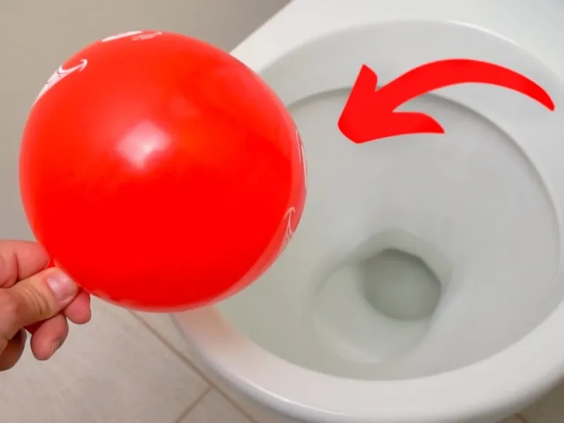 بادکنک را در چاه توالت قرار دهید / حالا توالت تمیز می درخشد و مسدود نمی شود