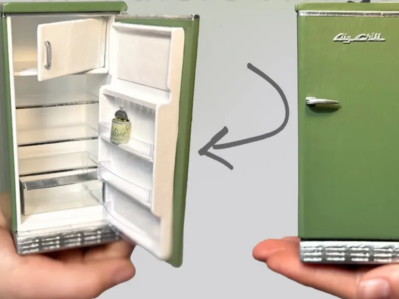 آموزش ساخت یخچال مینیاتوری واقعی با چوب