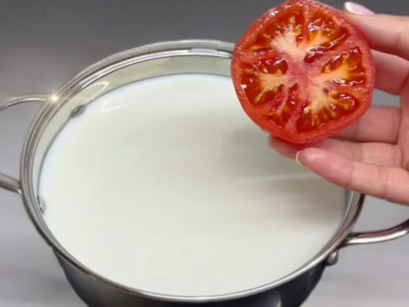 گوجه فرنگی را به 1 لیتر شیر اضافه کنید! طرز تهیه پنیر گوجه فرنگی با 1 لیتر شیر