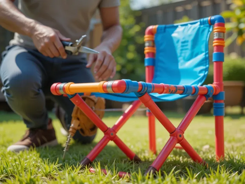 آموزش ساخت صندلی تاشو با لوله پلاستیکی مناسب کمپ ، تراس و حیاط