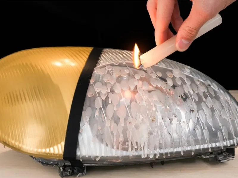 روش شگفت انگیز از بین بردن کدری چراغ جلوی خودرو با شمع!