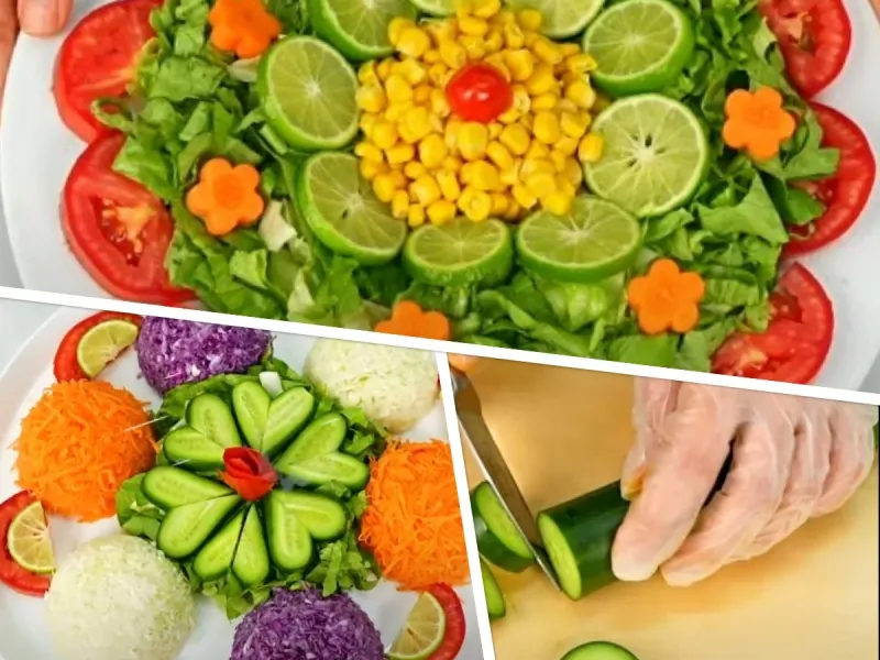 آموزش 4 روش تزیین سالاد حرفه ای برای مجالس رسمی