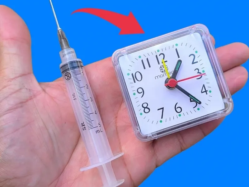 دیگه باتری ساعت زنگدار را عوض نکن / فقط سرنگ را در ساعت زنگ دار قرار دهید