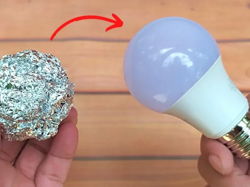 فقط فویل را روی لامپ قرار دهید / لامپ سوخته را مجدد روشن کن