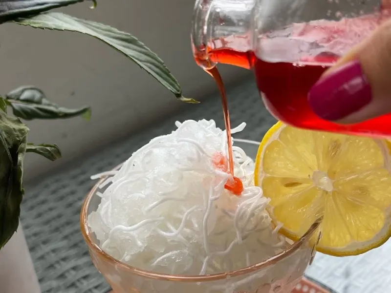 طرز تهیه فالوده شیرازی بدن نشاسته / دسری ساده و اقتصادی