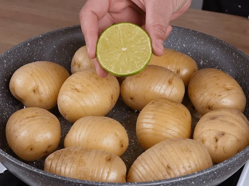 طرز تهیه سیب زمینی تنوری ترد و آبدار در ماهیتابه