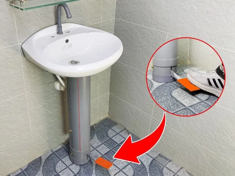 نحوه پدالی کردن روشویی توالت به روشی ساده