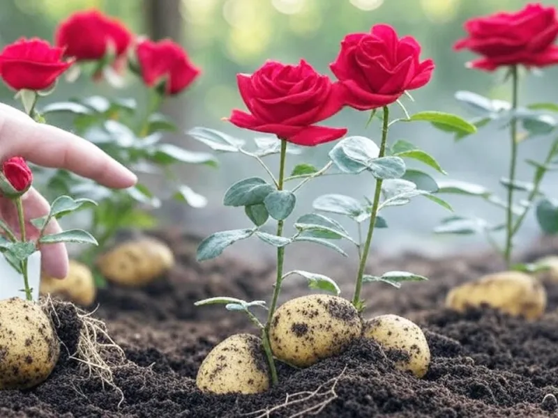 آموزش قدم به قدم ریشه دار کردن گل رز چیده شده با سیب زمینی / گل رز چیده شده را مجدد بکارید